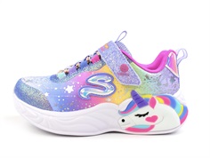 Skechers blue/multi unicorn dreams sneaker with blink